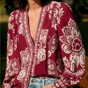 Sezane Bordeaux blouse